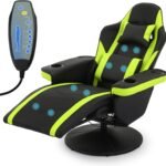 Monibloom Massage Gaming Recliner Chair With Speakers Ergonomic Lumbar Neck Support And Armrests With Cup Holders Swivel 150x150