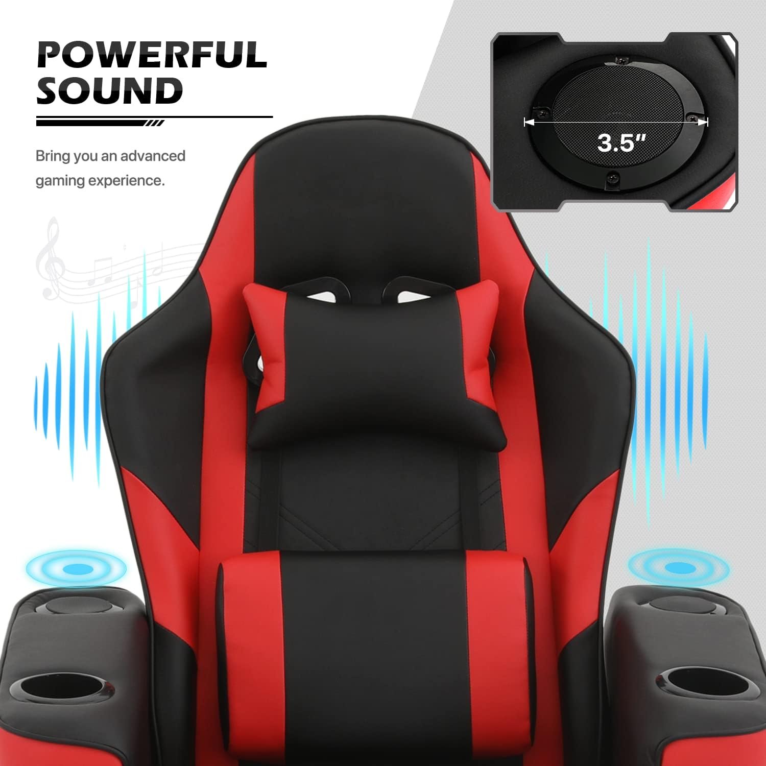 MoNiBloom Massage Gaming Recliner Chair with Speakers, Ergonomic Lumbar Neck Support and Armrests with Cup Holders, Swivel Gaming Chair for Adult Teen, Green MoNiBloom Massage Gaming Recliner Chair with Speakers, Ergonomic Lumbar Neck Support and Armrests with Cup Holders, Swivel Gaming Chair for Adult Teen, Green