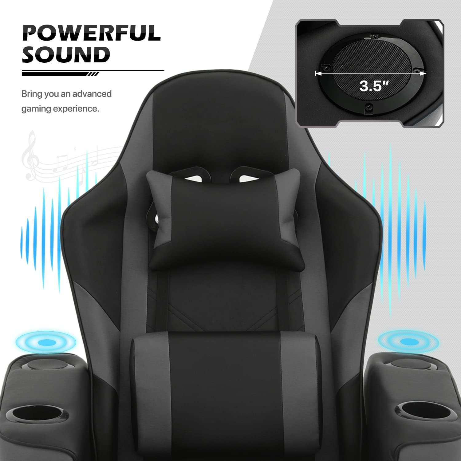 MoNiBloom Massage Gaming Recliner Chair with Speakers, Ergonomic Lumbar Neck Support and Armrests with Cup Holders, Swivel Gaming Chair for Adult Teen, Green MoNiBloom Massage Gaming Recliner Chair with Speakers, Ergonomic Lumbar Neck Support and Armrests with Cup Holders, Swivel Gaming Chair for Adult Teen, Green