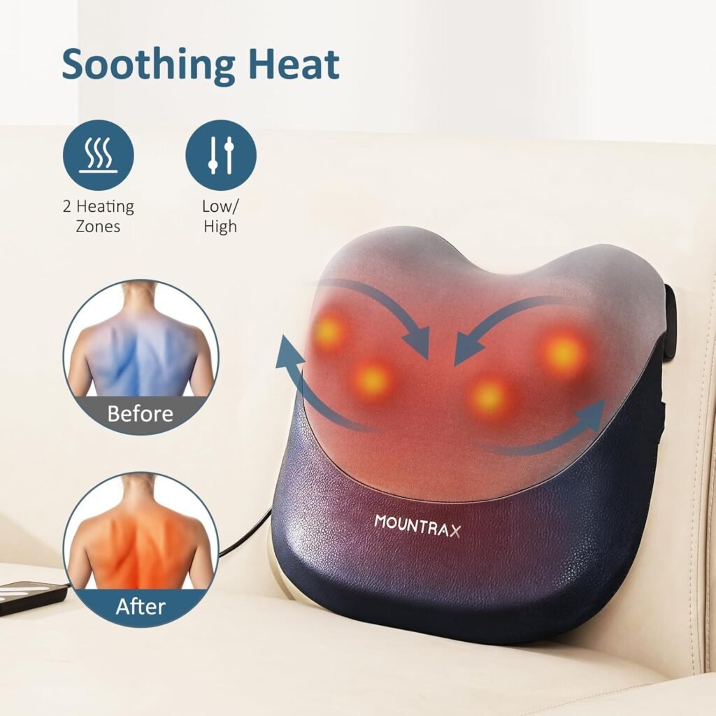 Mountrax Back Massager With Heat Shiatsu Neck And Back Massager For Pain Relief Deep Tissue 3d Kneading Portable Massage 3 1024x1024