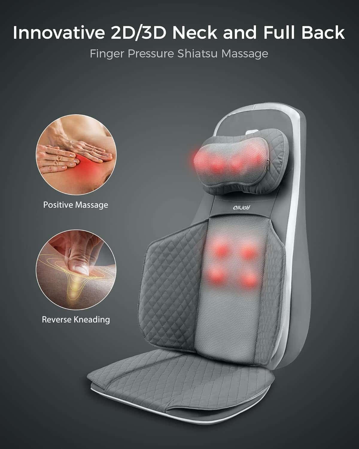 Neck Back Massager, Shiatsu Massage Chair Pad for Home or Office, Back Massager Cushion with Heat Adjustable Compression and Vibration for Full Back, Neck Shoulder, Gift for Women and Men Neck Back Massager, Shiatsu Massage Chair Pad for Home or Office, Back Massager Cushion with Heat Adjustable Compression and Vibration for Full Back, Neck Shoulder, Gift for Women and Men