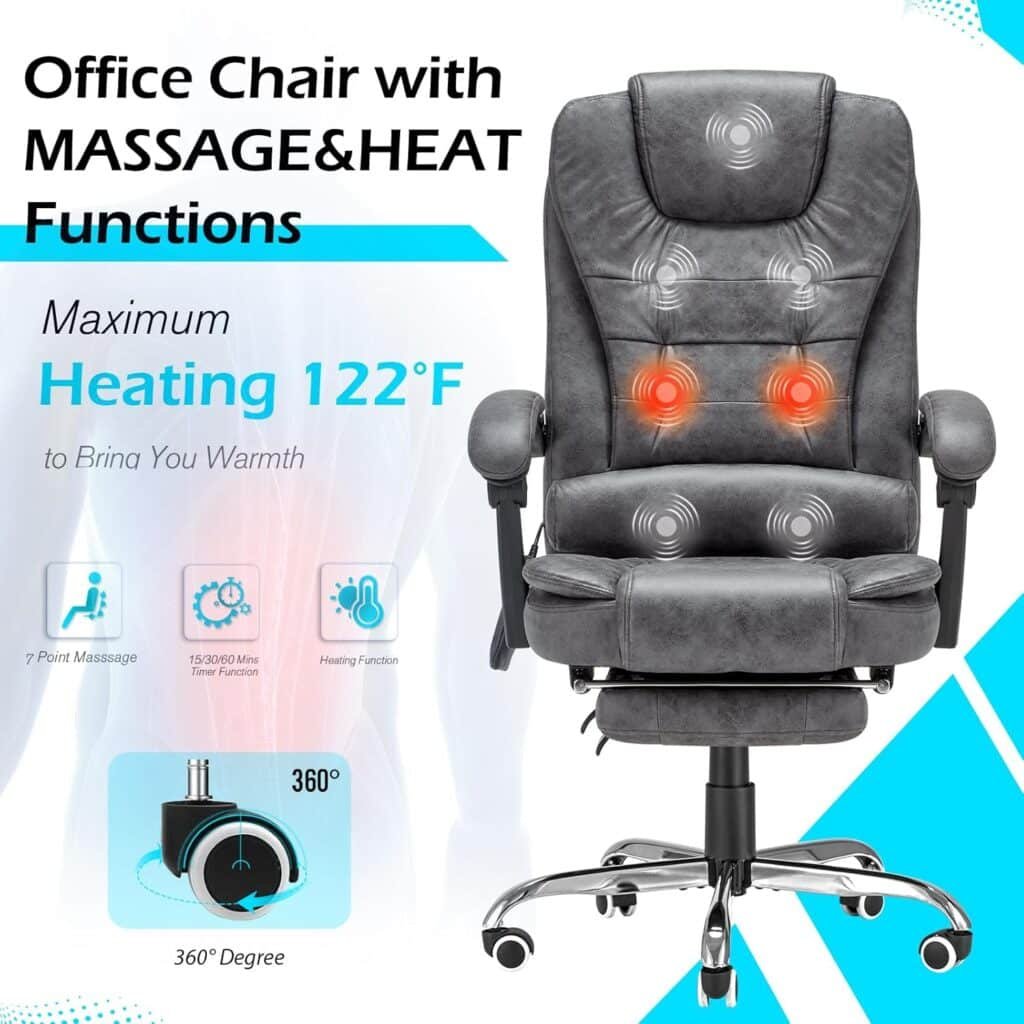 Office Chair With 7 Point Vibrating Massageheat Functions Ergonomic Recliner Chair Wfootrest Pu Leather Wide Computer De 1 1024x1024