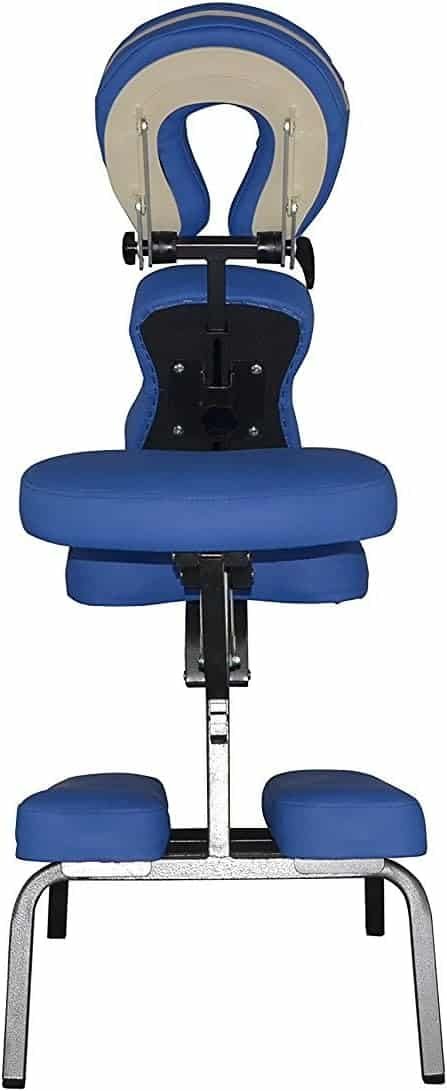 PayLessHere Blue Portable Massage Chair Comfort 4 Thick Foam Light Weight BestMaassage Brand with Free Carrying Bag