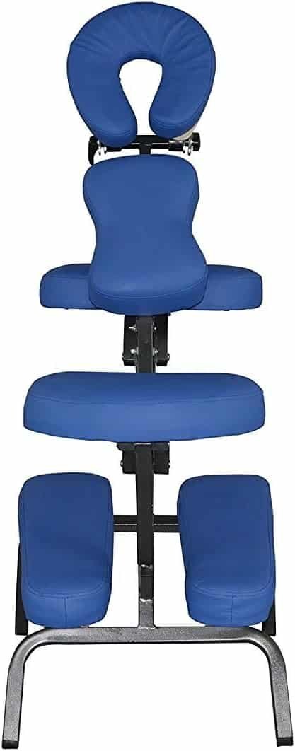 PayLessHere Blue Portable Massage Chair Comfort 4 Thick Foam Light Weight BestMaassage Brand with Free Carrying Bag