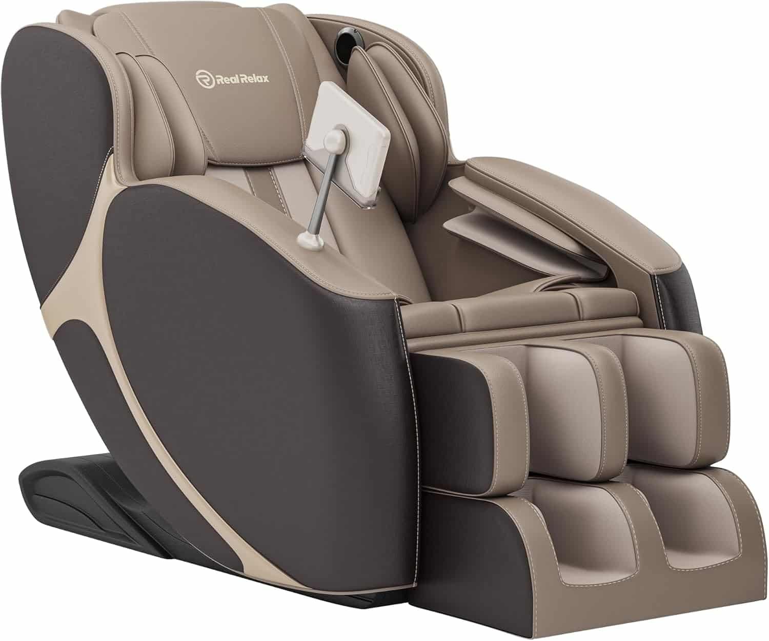Real Relax 2024 Full Body Massage Chair, Shiatsu Massage Chair Zero Gravity Recliner with 6 Auto Massage Modes, Heating Function, Bluetooth, Brown