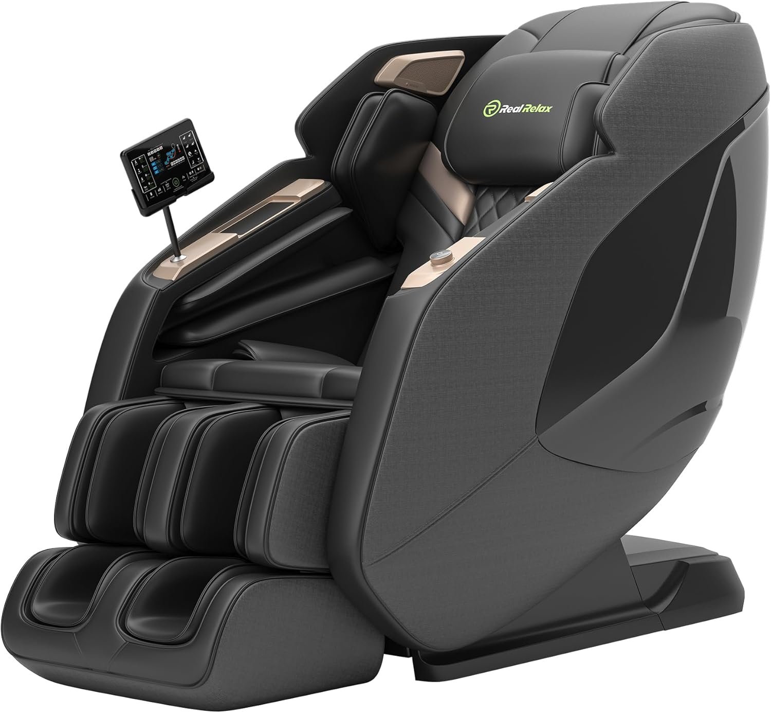 Real Relax 4D Massage Chair,2024 Full Body Zero Gravity Shiatsu Massage Recliner with SL Track, Yoga Stretching, UI Touch Screen,Foot Rollers, Heating and Wireless Charger,PS5200,Black