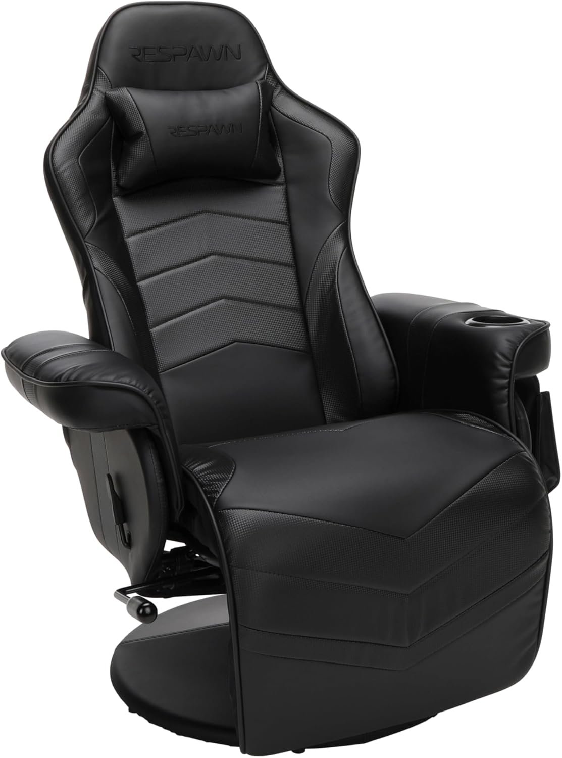 RESPAWN 900 Gaming Recliner - Video Games Console Recliner Chair, Computer Recliner, Adjustable Leg Rest and Recline, Recliner with Cupholder, Reclining Gaming Chair with Footrest - Gray Fabric