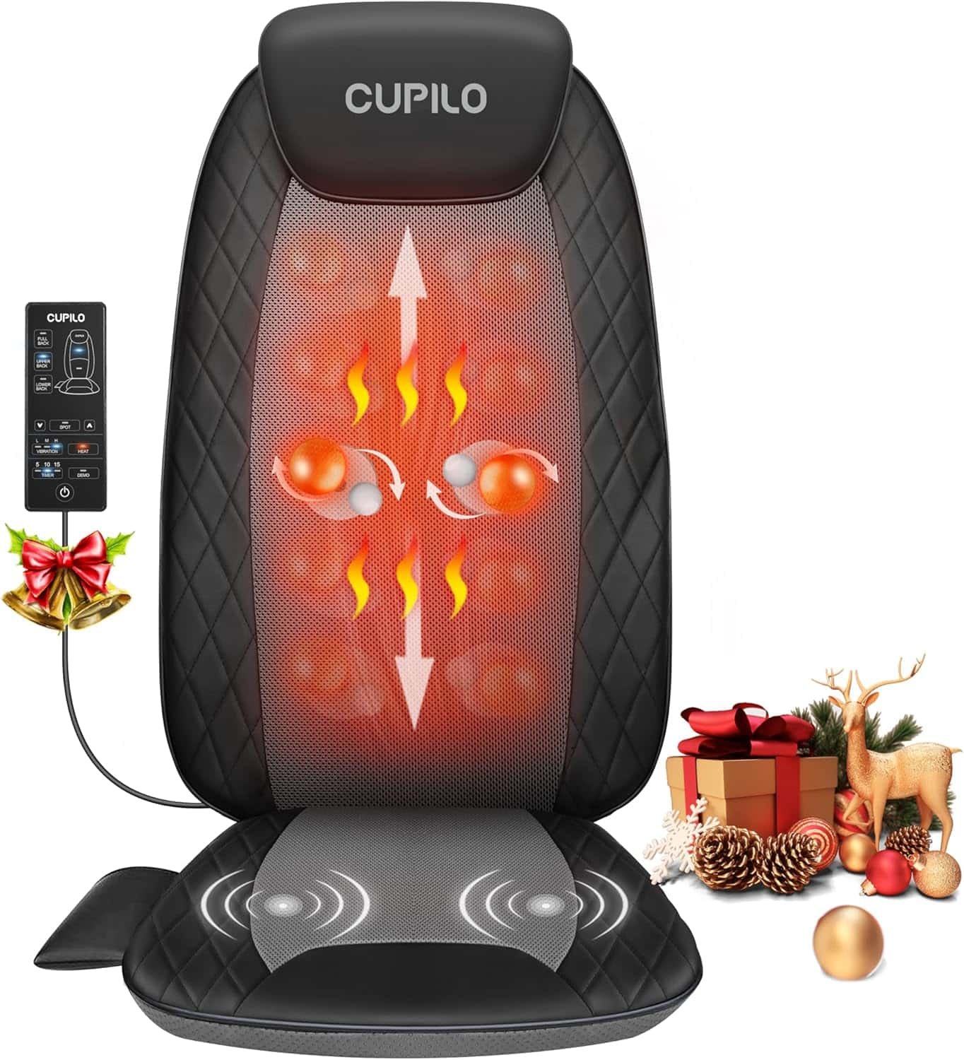 Shiatsu Back Massager with Heat, Deep Tissue Massage Chair Pad, Back Support Inflatable Flap Chair Massage Seat Cushion, Seat Massage Pad for Chair, Stress Relief, Ideal Gifts for Her,Him