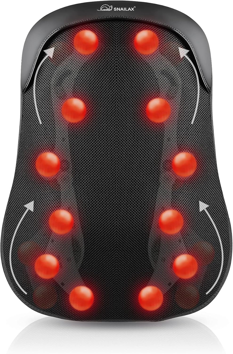 Snailax Chair Back Massager with Heat, Shiatsu Massage Chair Pad,12 Massage Balls  3D/4D Mode,Portable Chair Massager,Electric Massage Cushion for Shoulder,Leg,Back Pain, Home,Office,Car use