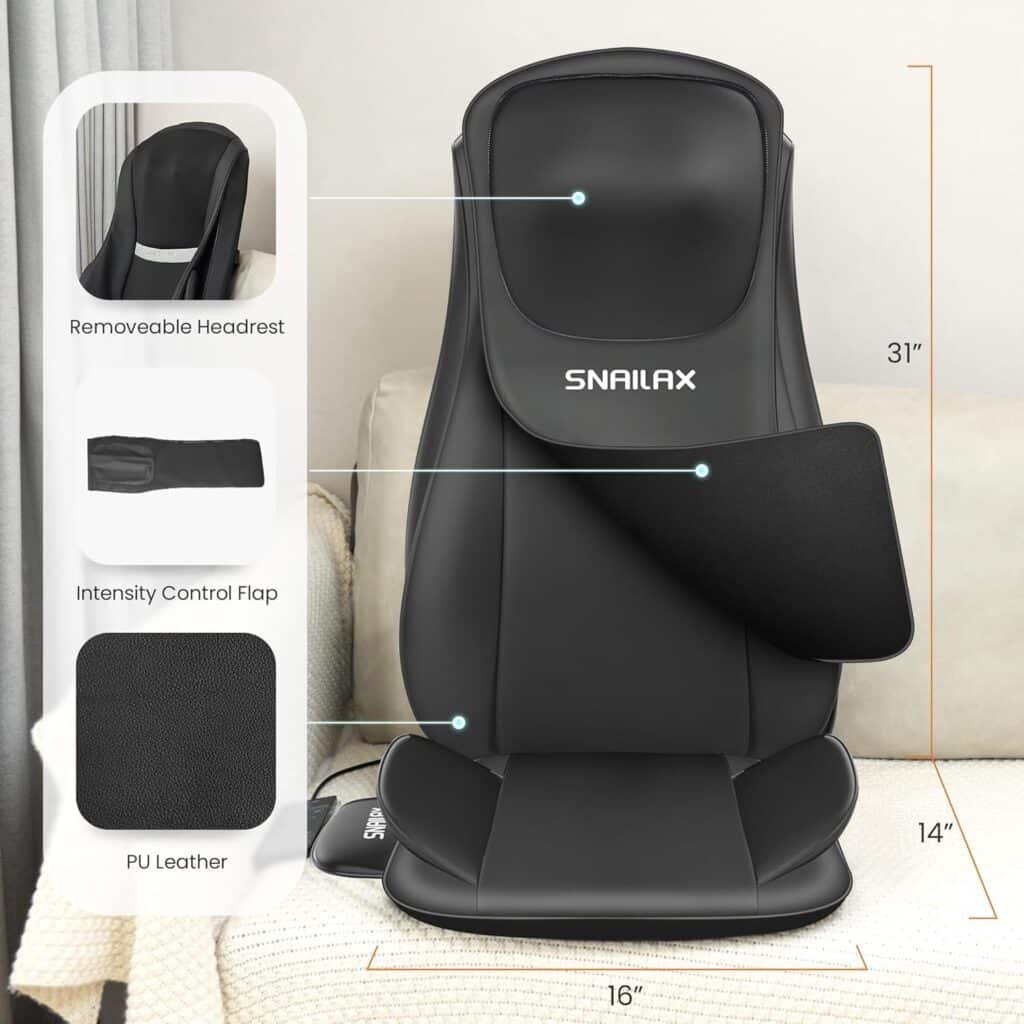 Snailax Shiatsu Neck Back Massager with Heat, Massage Chair Pad with Compression, Full Body Chair Seat Massager for Neck, Back and Shoulders, Gifts for Men, Women Snailax Shiatsu Neck Back Massager with Heat, Massage Chair Pad with Compression, Full Body Chair Seat Massager for Neck, Back and Shoulders, Gifts for Men, Women