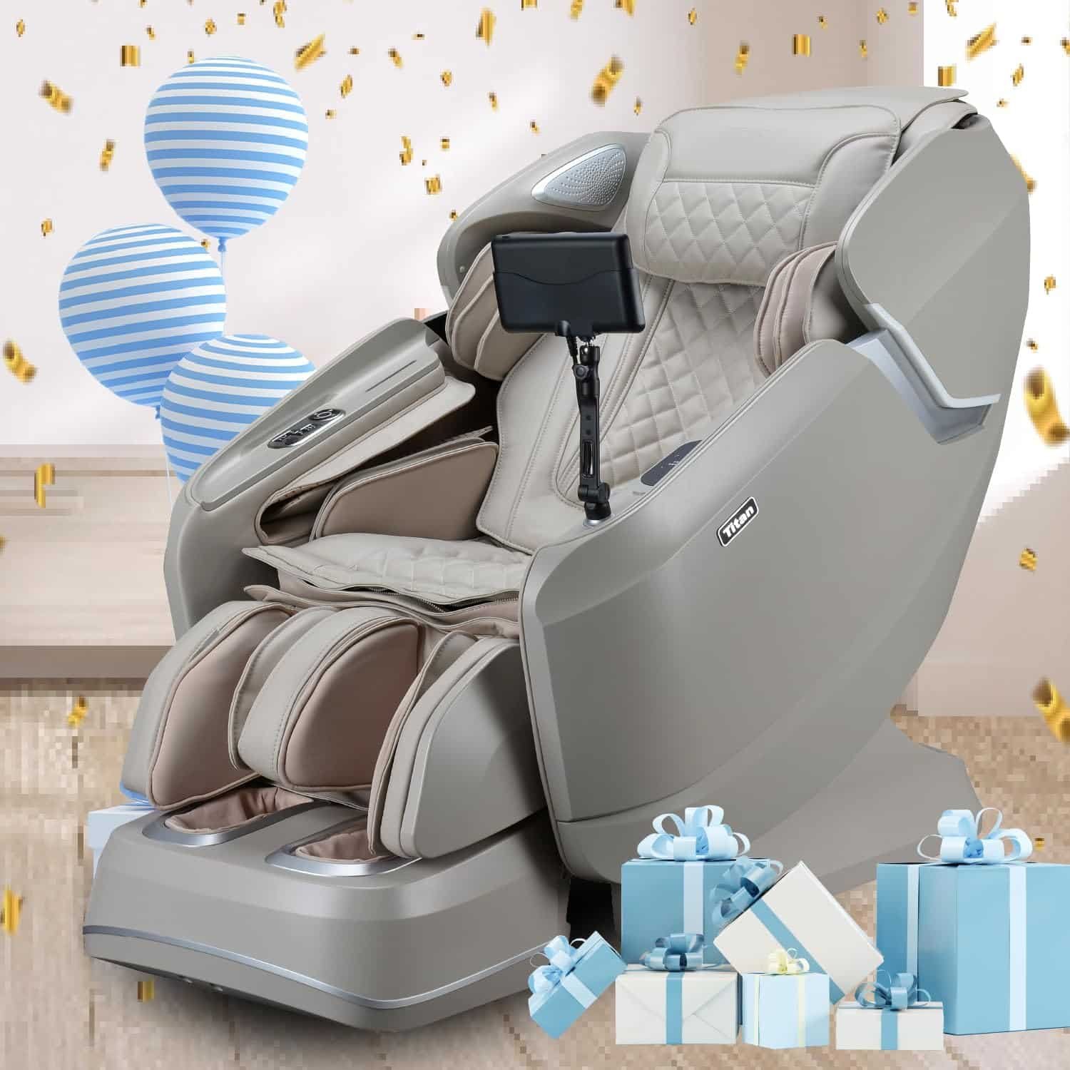Titan Pro Vigor 4D | Brown | Full Body Massage Chair | Zero Gravity Reclining | SL Track | Multiple Massage Techniques | Heated Roller | Space Saving | Foot  Calf Massage