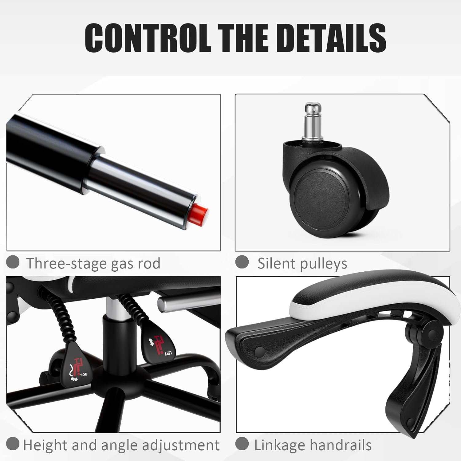 Video Game Chair for Adults, Massage Gaming Chair with Footrest, Adjustable Lumbar Pillow Gamer Chair for Kids, Comfortable Computer Chair with Leg Rest