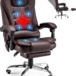 Yodolla Heated Executive Office Chair With Massagefootrest Adjustable Height And Backrest Pu Leather Home Office Desk Ch 150x150