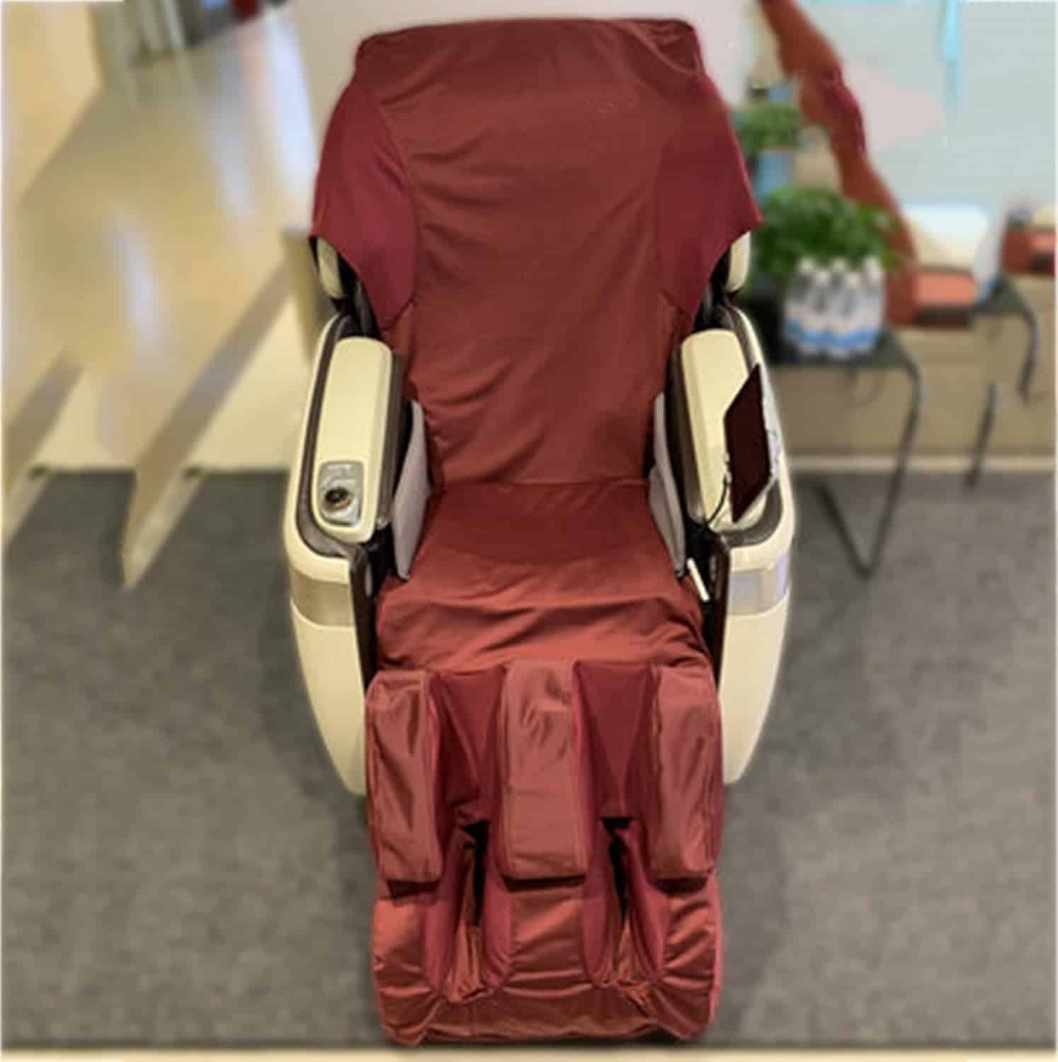 Massage Chair Cover, Full Body Shiatsu Massage Chair Cover Wear-Resistant Fabric Waterproof  Dustproof Massage Chair Cover, Machine Wash,Red,Full Body
