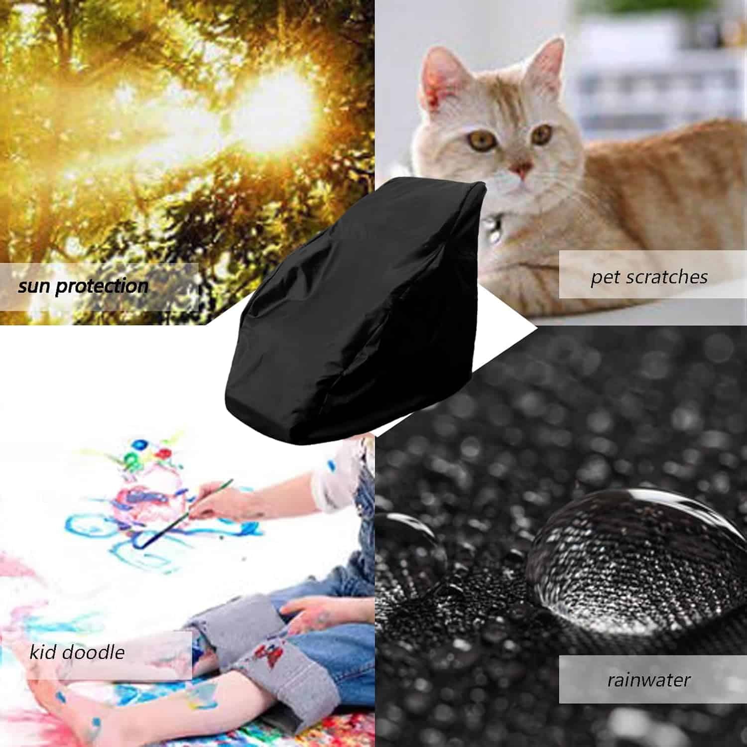 Massage Chair Cover,Full Body Zero Gravity Single Recliner Chair Protector Cover, Waterproof Protector Cover,Black,L