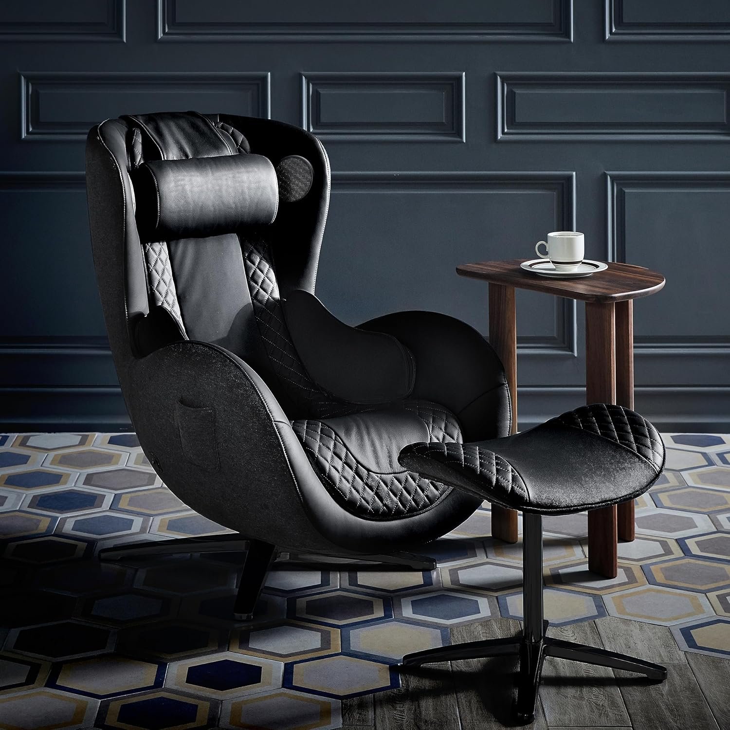 Nouhaus Classic Massage Chair with Ottoman. Pink Leather Lounge Chair, with Percussive  Shiatsu Chair Massager, Bluetooth Speaker and Recliner. Swivel Reading Chair with Spot and Full Body Massager