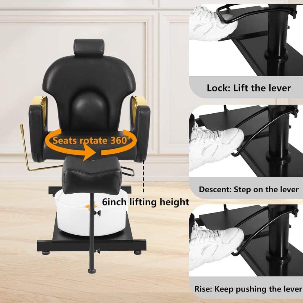 Pedicure Chair Reclining Pedicure Station No Plumbing Adjustable Height Pedicure Chair With Footrest Massage Basin Stool 2 1024x1024