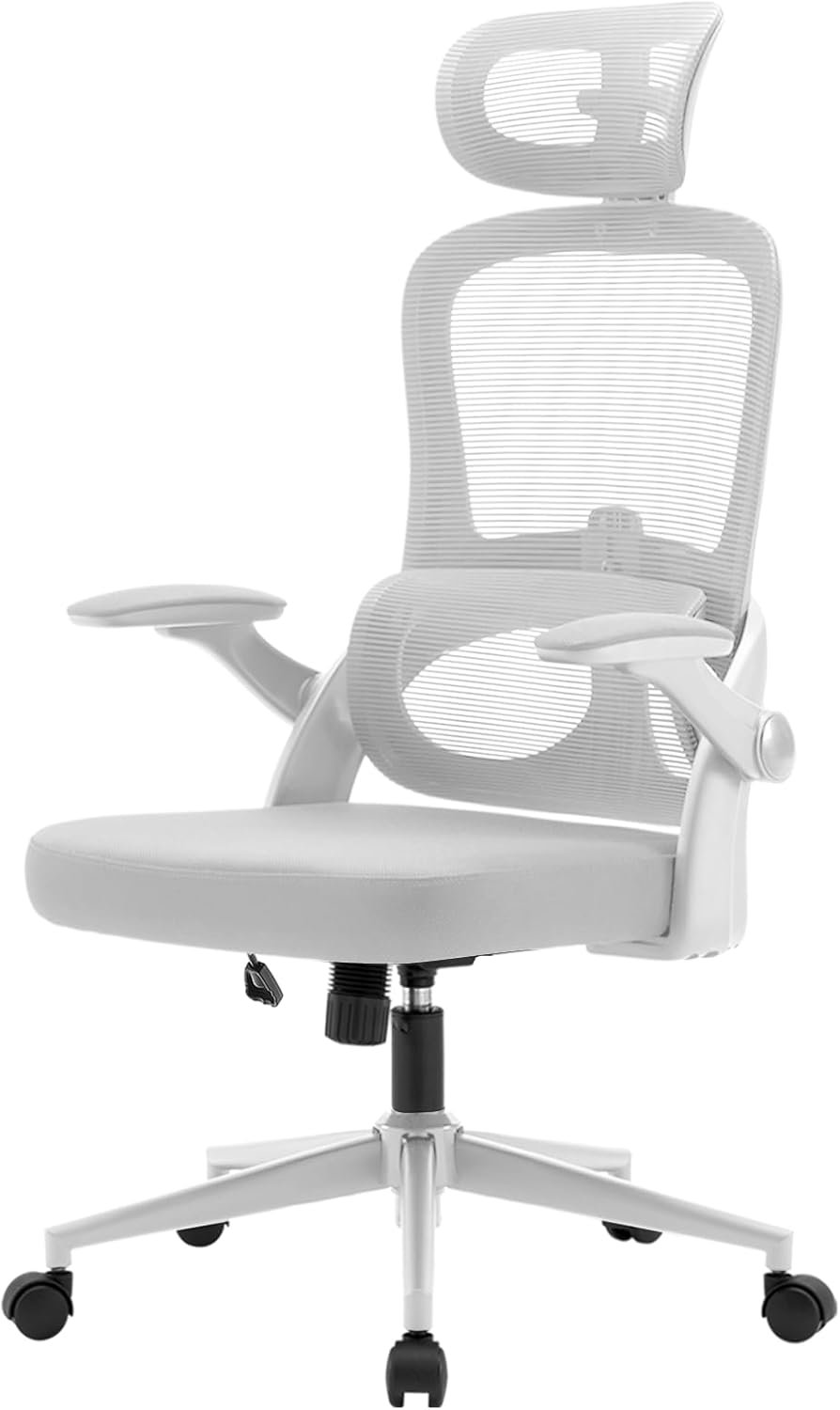 SIHOO M102C Ergonomic Mesh Office Chair, High Back Desk Chair with 3D Armrests, UpDown Lumbar Support, Swivel Computer Task Chair with Adjustable 2D Headrest, Tilt Function Black
