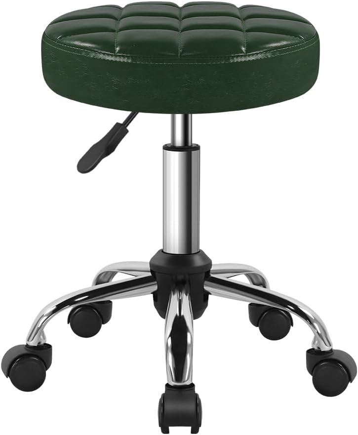 Black Classic Swivel Stool with Wheel for Salon Work Home SPA Shop Height-Adjustable and Cost-Effective Rolling Stool Chair Small