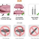 Jostzhxin Rolling Stool With Backrest Home Office Rolling Stool Chair Thickened Seat Cushion Adjustable Height Swivel Ch 1 150x150