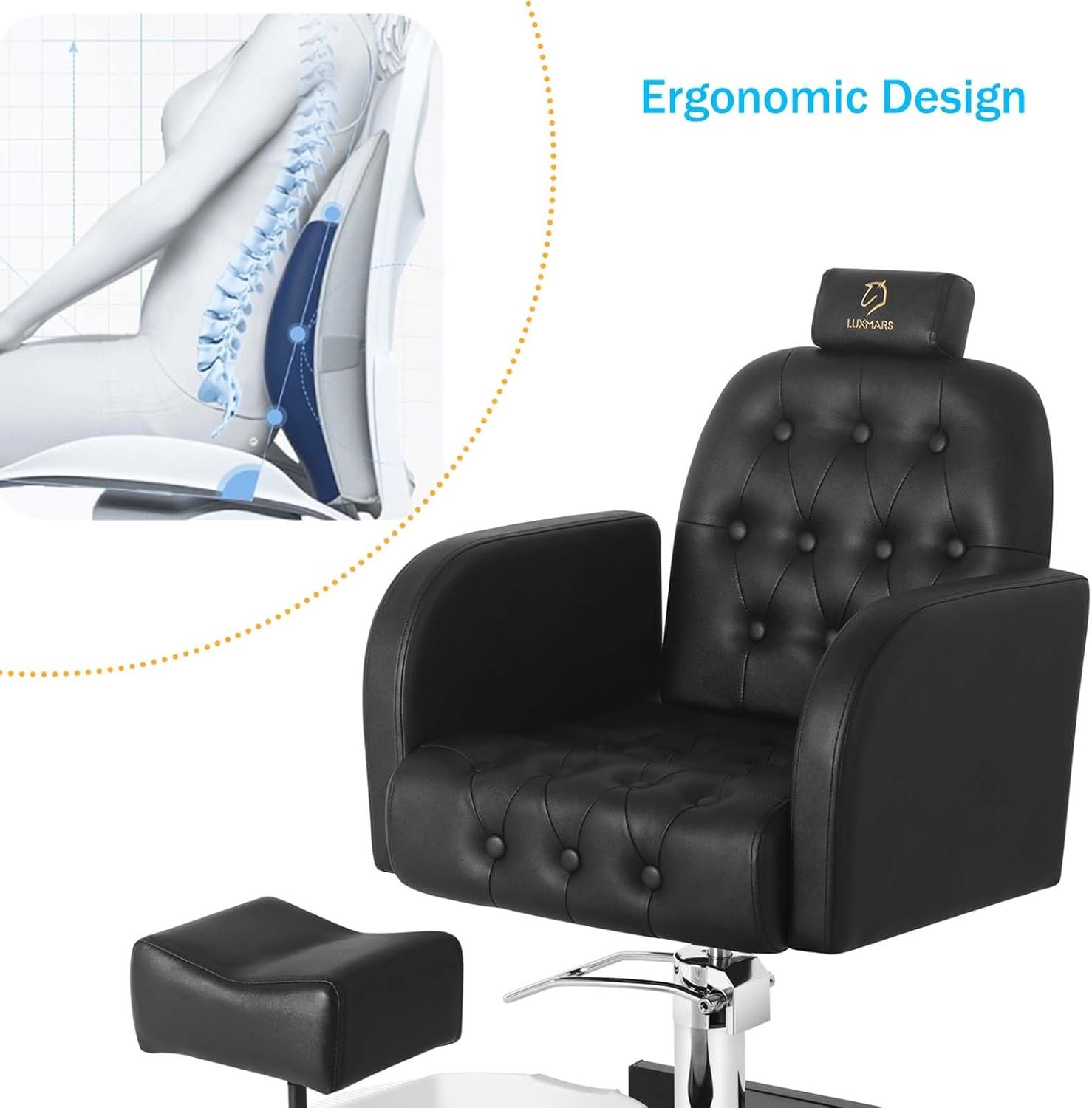 Pedicure Chair with Massage Foot Bath Pedicure Unit Station, Hydraulic Pedicure Chair 360 ° Rotation Height Adjustable Blue
