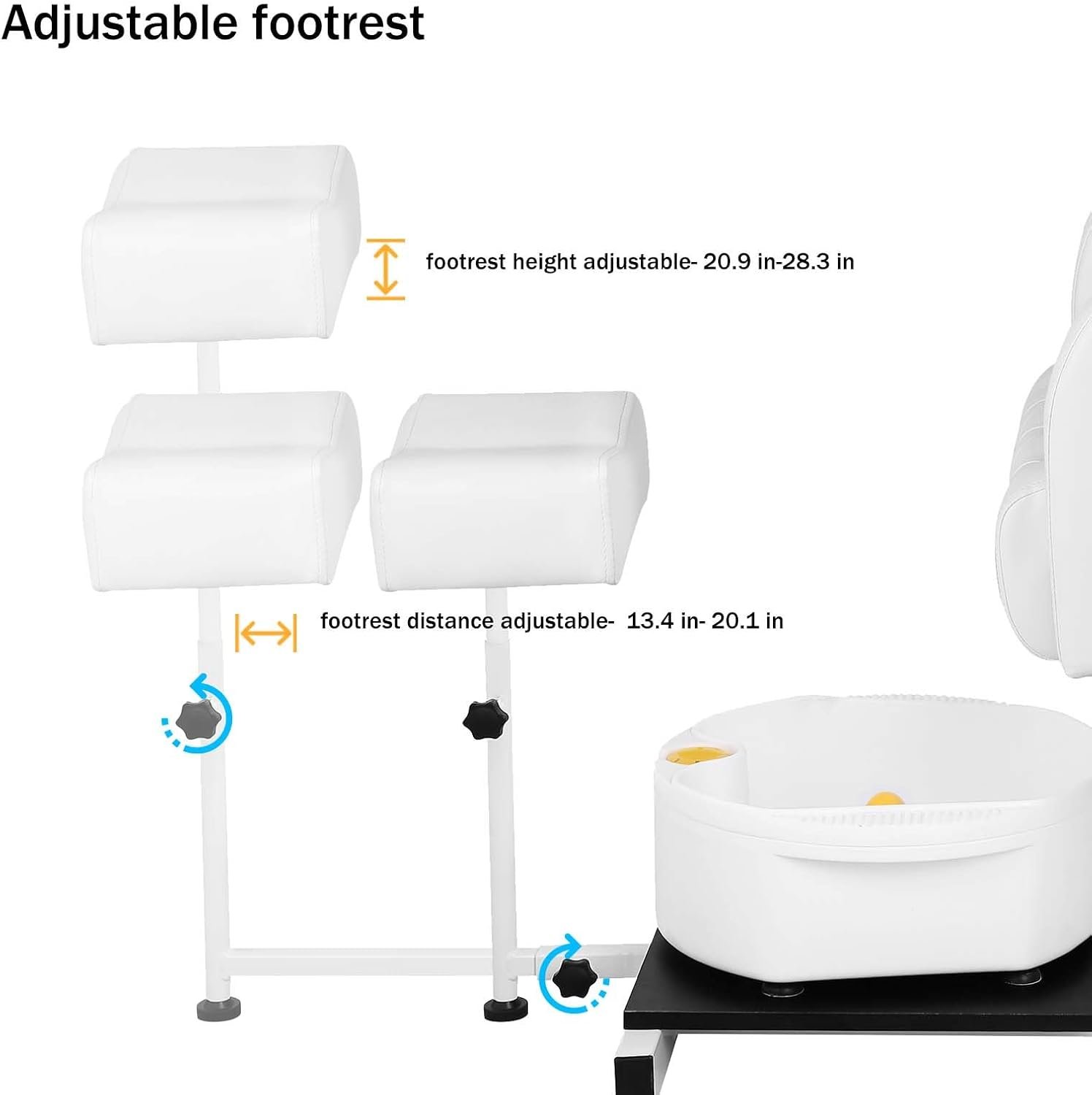 Pedicure Chair with Massage Foot Bath Pedicure Unit Station, Hydraulic Pedicure Chair 360 ° Rotation Height Adjustable Blue