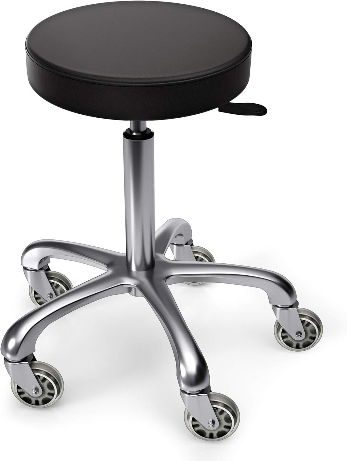 TASALON Rolling Stool - Adjustable Stool with Wheels - Soft Swivel Workbench Stool- Desk Stool Chair for Kitchen, Salon, Spa, Tattoo, Pedicure - Massage Stool Salon Stool Esthetician Chair – Black