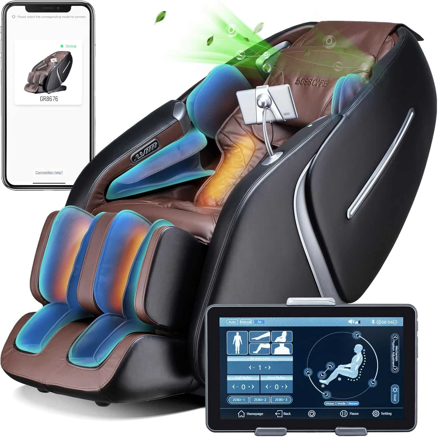 Full Body Zero Gravity 4D Massage Chair, 2025 APP  AI Control Massage Recliner, SL Track Yoga Stretching Shiatsu Message Chair, Body Scanning,HiFi Bluetooth Speaker with Heated
