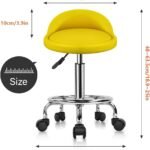 Kktoner Pu Leather Round Rolling Stool With Foot Rest Height Adjustable Swivel Drafting Work Spa Task Chair With Wheels 1 1 150x150