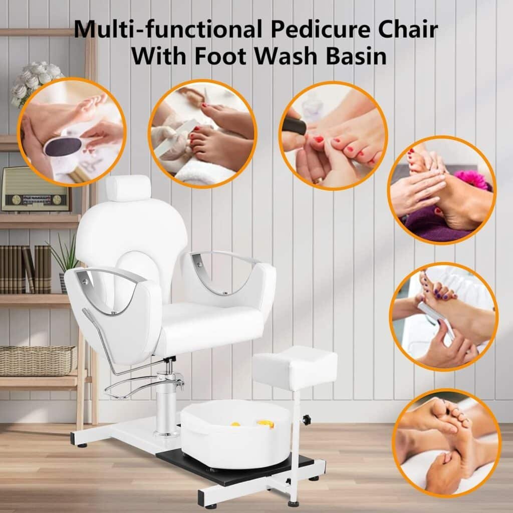 Pedicure Chair With Stool Reclining Pedicure Station With Foot Massage Basin 360 Swivel Pedicure Chair Hydraulic Adjusta 1 1024x1024