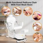 Pedicure Chair With Stool Reclining Pedicure Station With Foot Massage Basin 360 Swivel Pedicure Chair Hydraulic Adjusta 1 150x150