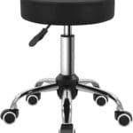 Black Pu Leather Swivel Stool With Wheel Perfect For Salon Work Home Spa Shop Height Adjustable And Cost Effective Rolli 150x150