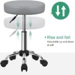 Furwoo Adjustable Salon Chair Small Rolling Stool With Wheels For Spa Salon Massage Home Office Grey 4 150x150