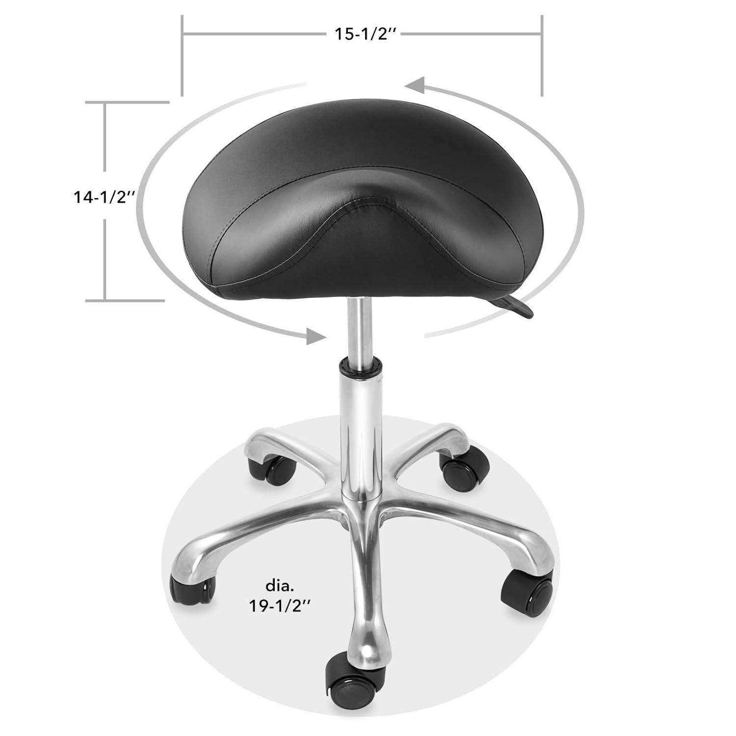 Saloniture Professional Ergonomic Saddle Stool, Burgundy - Adjustable Hydraulic Seat, Rolling Spa Salon, Massage, and Medical Office Chair with Swivel Wheels
