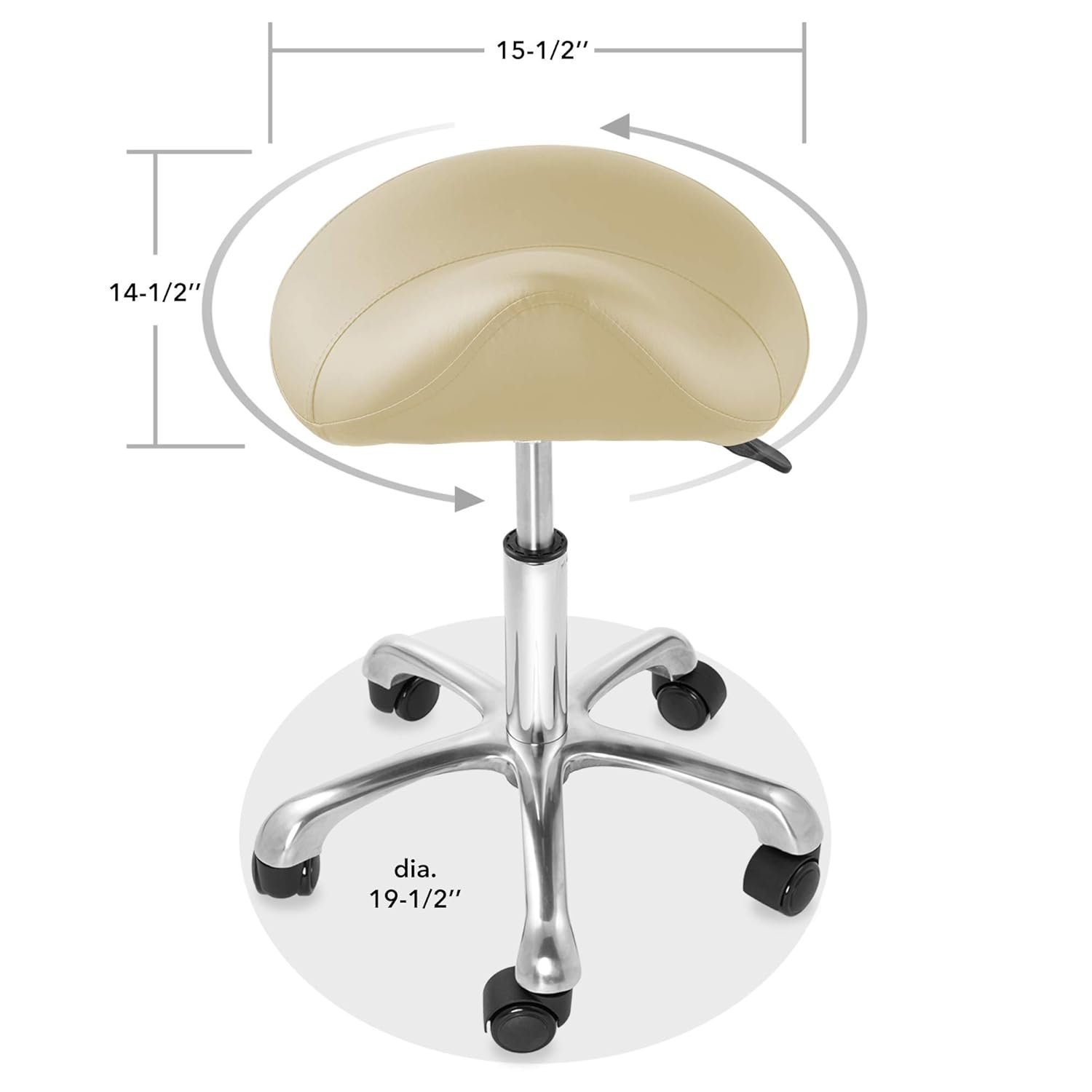 Saloniture Professional Ergonomic Saddle Stool, Burgundy - Adjustable Hydraulic Seat, Rolling Spa Salon, Massage, and Medical Office Chair with Swivel Wheels
