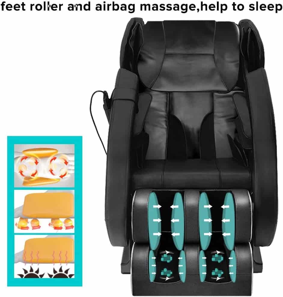 2025 Massage Chair Full Body,Zero Gravity Lower Back and Calf Heating Shiatsu Massage Recliner with 6 Auto with Manual Modes，Home and Office Use，MM450 Black and Gray