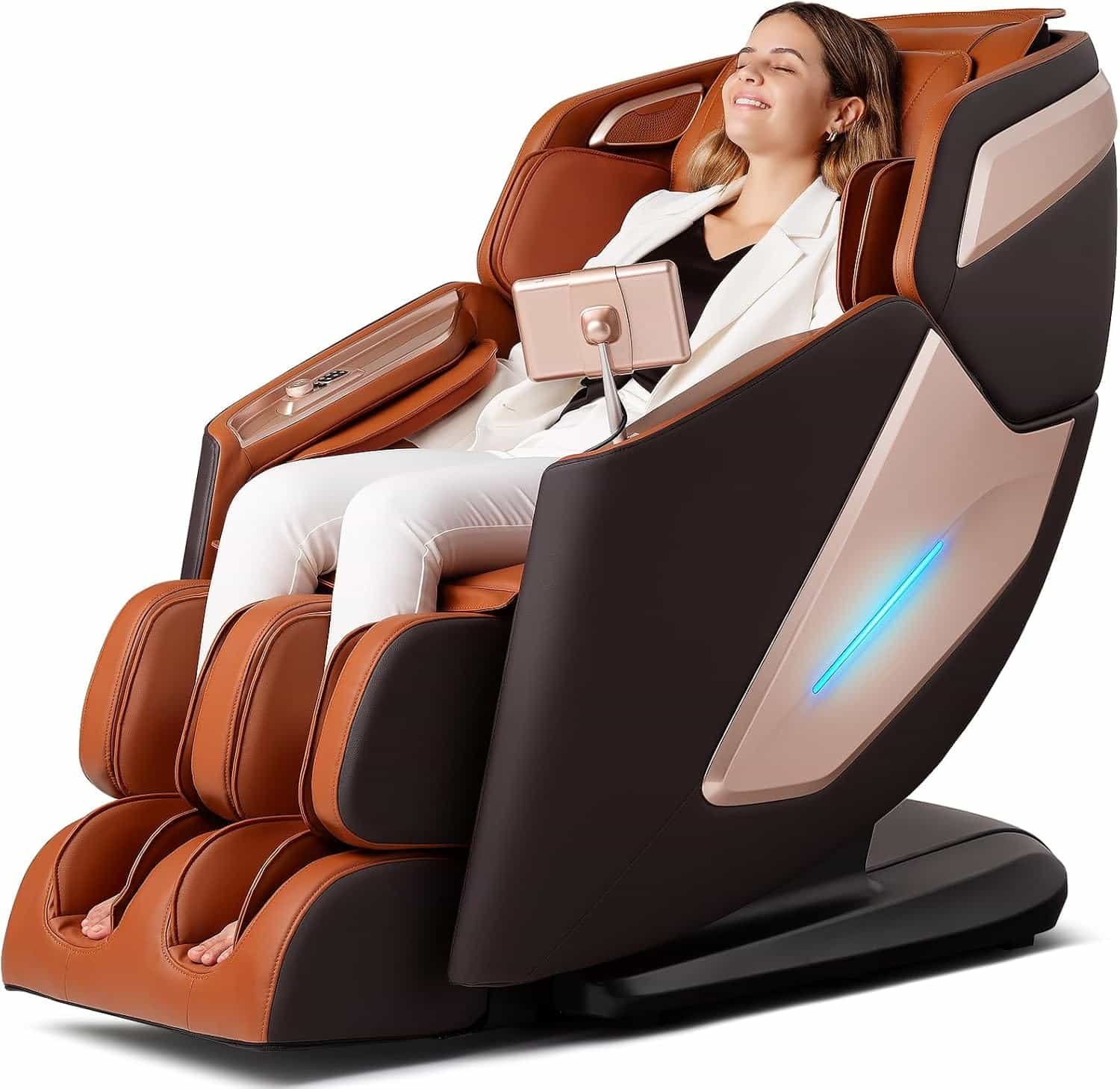 4D Massage Chair, Full Body Massage Chair, Zero Gravity Recliner w/Intelligent Voice Control, 53.14 SL Track, Electric Calfrest Extension, 12 Auto Modes, USB Type-C, Bluetooth Speaker, TFT Screen