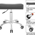 Antlu Adjustable Rolling Swivel Stool Chair For Massage Office Tattoo Kitchen Work Stool With Wheels Grey With Foot Ring 4 150x150
