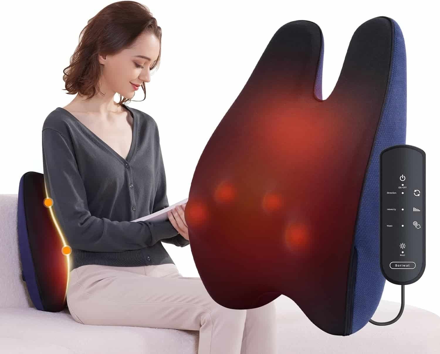 Back Massager with Heat, Shiatsu Neck and Back Massager for Pain Relief, Deep Tissue 3D Kneading Massage Pillow for Lower Back, Shoulder, Legs, Full Body Relaxation, 3 Speeds, Gifts for Mom Dad Back Massager with Heat, Shiatsu Neck and Back Massager for Pain Relief, Deep Tissue 3D Kneading Massage Pillow for Lower Back, Shoulder, Legs, Full Body Relaxation, 3 Speeds, Gifts for Mom Dad