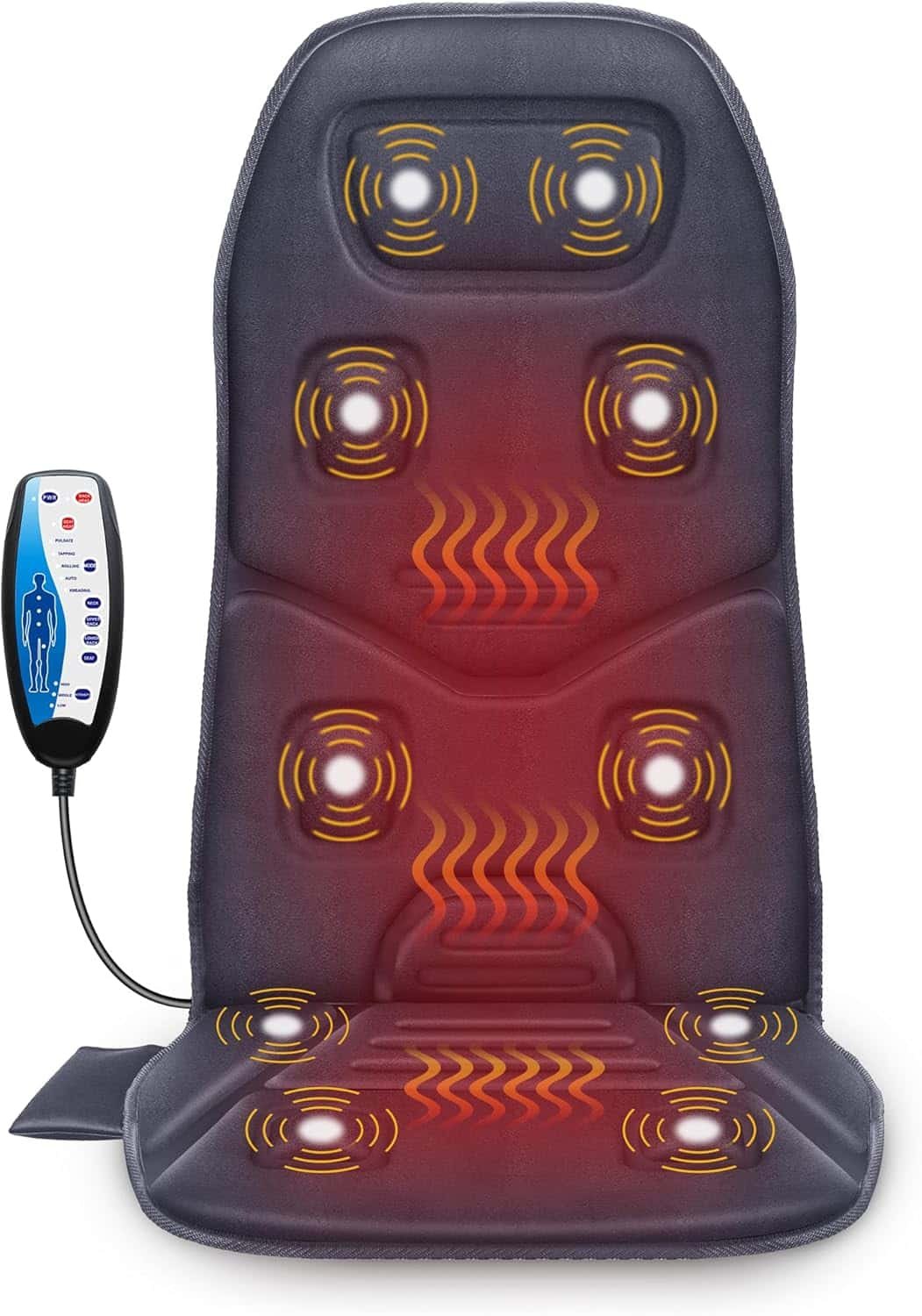 COMFIER Back Massager with Heat, 10 Motors Vibration Seat Massager, Chair Massage Pad, Heated Chair Pad, Chair Warmer,Gifts for Elderly, Mom, Dad (Gray) COMFIER Back Massager with Heat, 10 Motors Vibration Seat Massager, Chair Massage Pad, Heated Chair Pad, Chair Warmer,Gifts for Elderly, Mom, Dad (Gray)