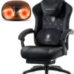 Dowinx Fabric Gaming Chair With Heated Massage Lumbar Support Gamer Chairs For Adults Big And Tall Gamer Chair With Pock 150x150