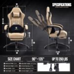 Dowinx Gaming Chair With Heated Massage Lumbar Support Ergonomic Gaming Computer Chairs With Footrest And Pocket Spring 1 2 150x150