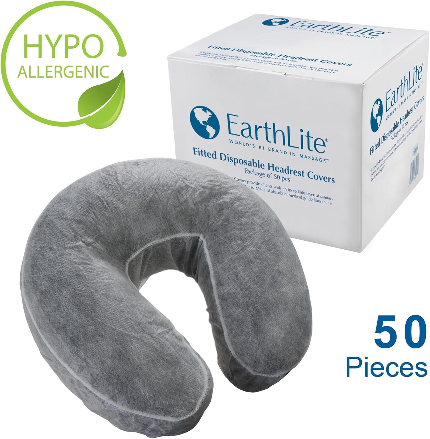 EARTHLITE Fitted Disposable Face Cradle Covers – Medical-Grade, Soft, Non-Sticking Massage Headrest Covers for Massage Tables  Massage Chairs (50 count)