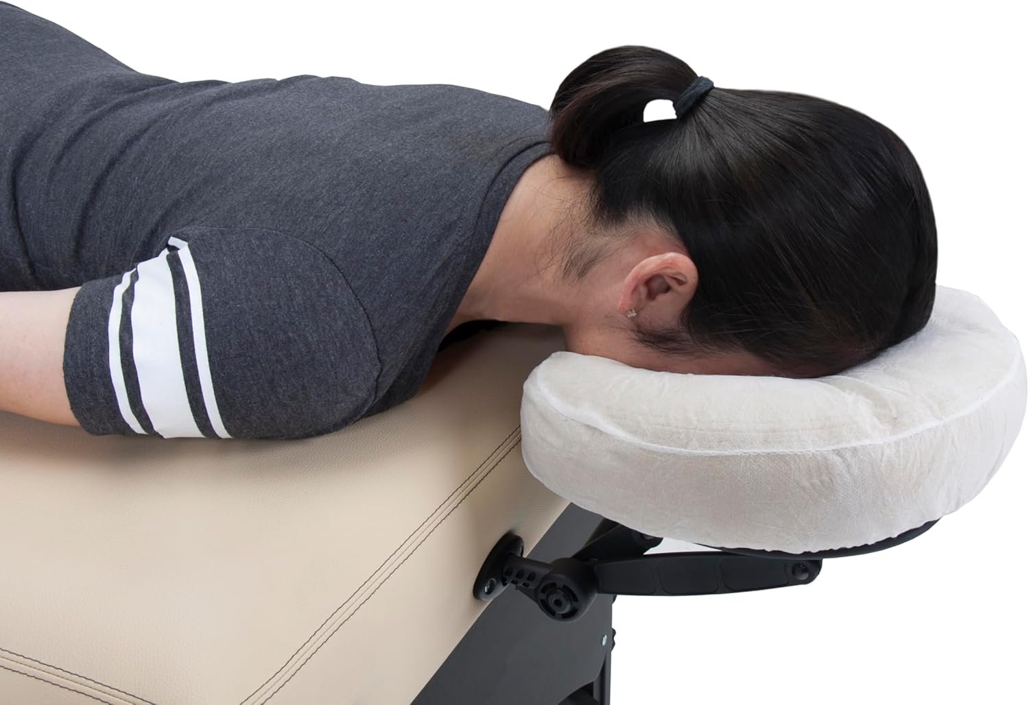 EARTHLITE Fitted Disposable Face Cradle Covers – Medical-Grade, Soft, Non-Sticking Massage Headrest Covers for Massage Tables  Massage Chairs (50 count)