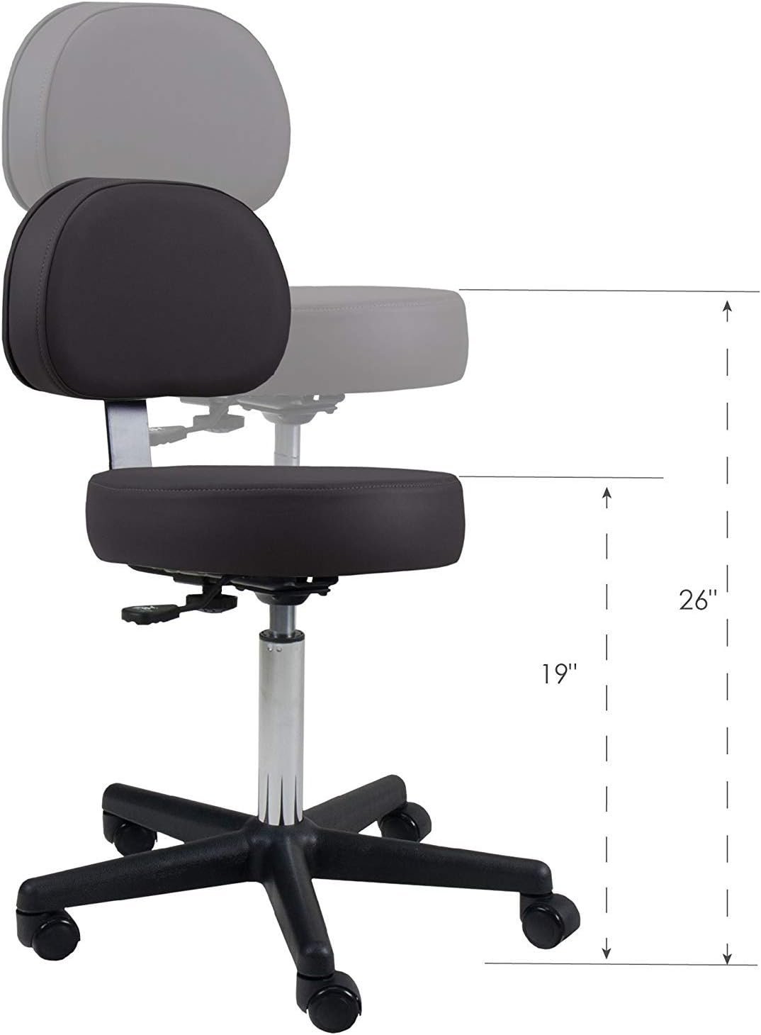 EARTHLITE Pneumatic Massage Salon Drafting Stool - No Leaking (vs. Hydraulic), Adjustable, Rolling, CFC-Free / Medical Spa Facial Chair