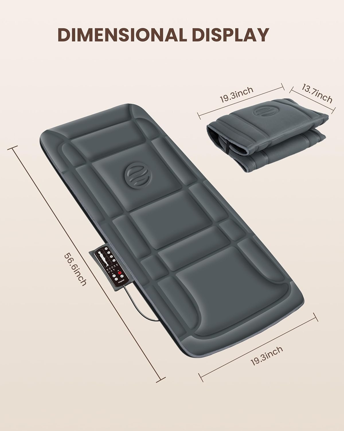 Full Body Massage Mat, Vibration Back Massage Pad for Chair, Bed, Sofa, Back Massager with Heat, Massage Chair Pad, 10 Vibration Motors 2 Heating Levels, Gifts