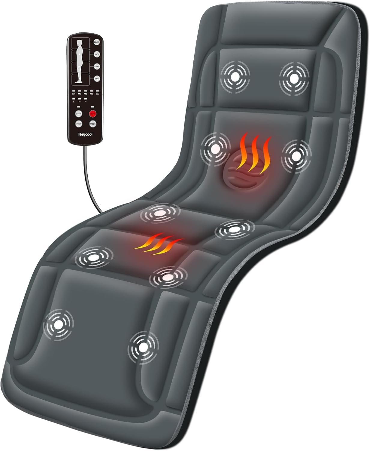 Full Body Massage Mat, Vibration Back Massage Pad for Chair, Bed, Sofa, Back Massager with Heat, Massage Chair Pad, 10 Vibration Motors 2 Heating Levels, Gifts