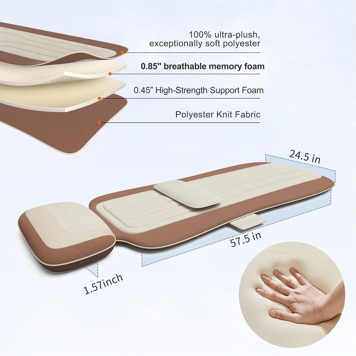 Full Body Massage Mat with Heat, Back Massage Pad with Lumbar Traction  Relaxation, Full Body Heating, 4 Massage Modes  6 Quieter Motors, Adjustable Waist to Fit 50-62, Foldable  Portable Design