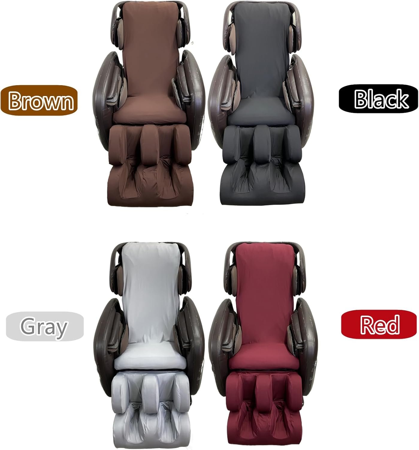 Full Body Shiatsu Massage Chair Cover Slipcover Recliner Dustproof Protector, Washable Sweat-Resistant Stretch Fabric Sofa Covers for Most Massage Chairs, Gray, Body+Foot