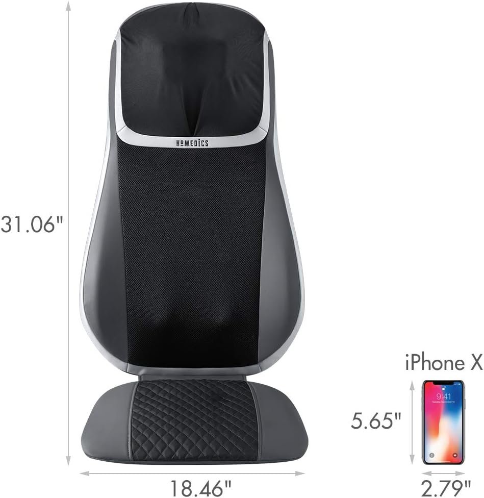 HoMedics Shiatsu 3D Trutouch Massage Cushion for Neck  Back Soothing Heat, 2 Styles, 3 Zones